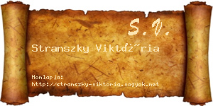 Stranszky Viktória névjegykártya